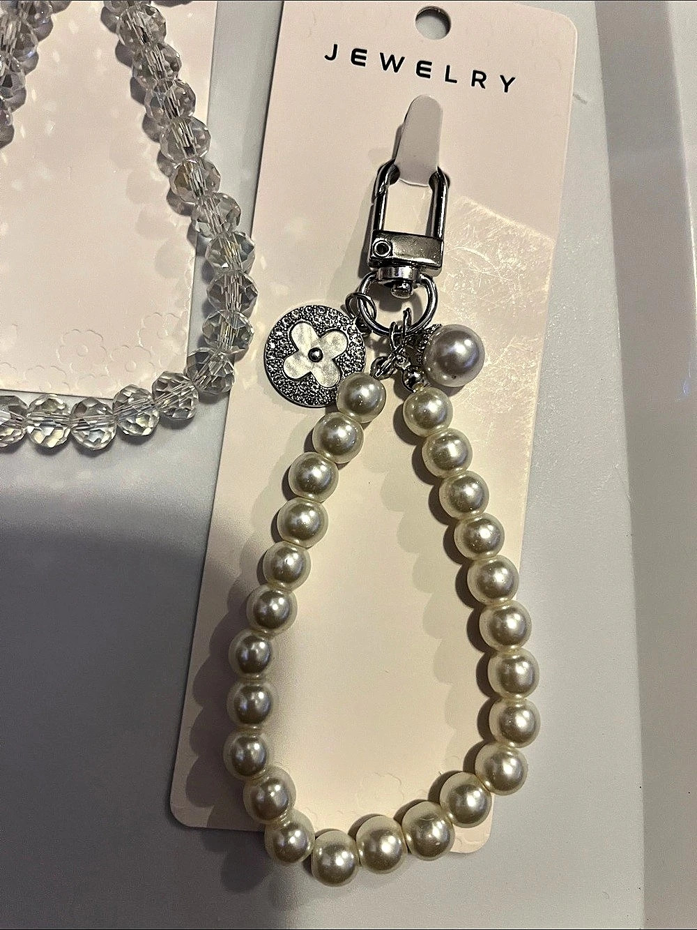Crystal & Pearl Charm Bracelet Set NWT